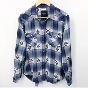 American Eagle Boyfriend Western Plaid Teen Wolf